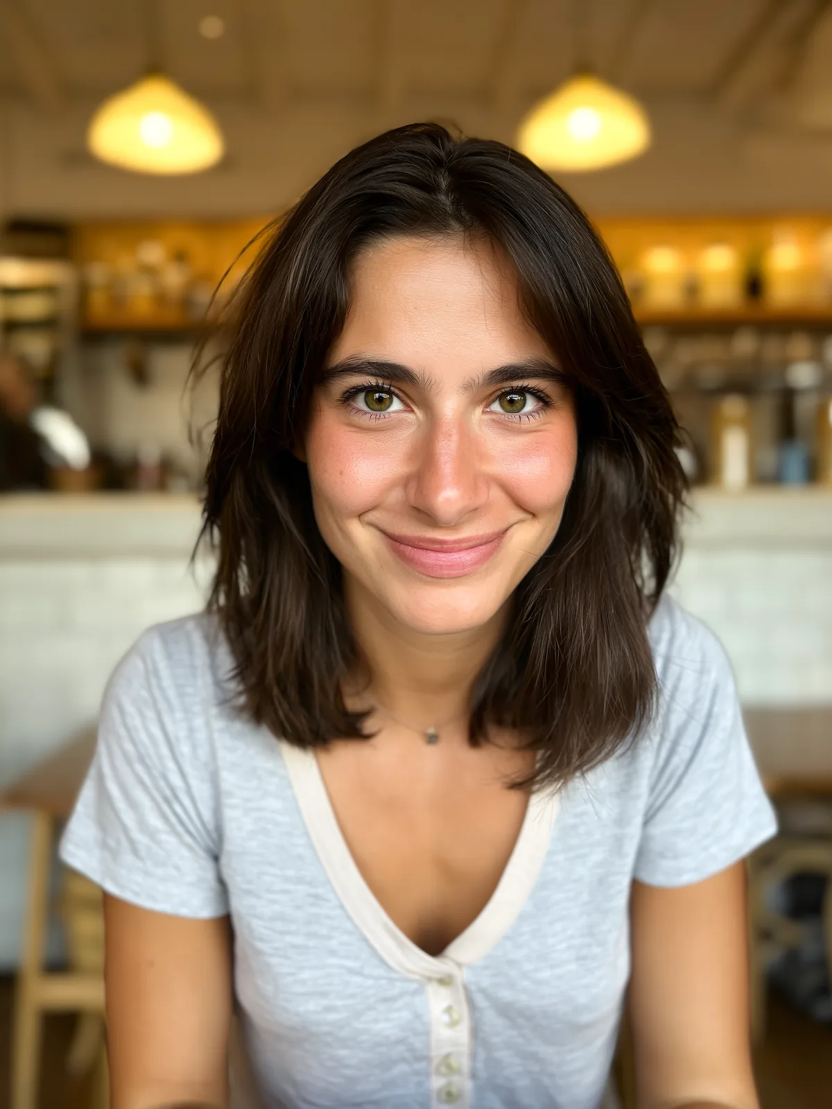 rich chocolate brown layered bob